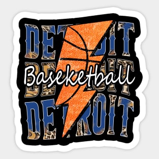 Graphic Basketball Detroit Proud Name Vintage Sticker